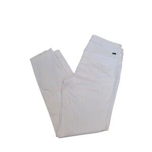 NWT 1822 DENIM Ankle Skinny White Denim Jeans Size 8 Ultra Soft Stretchy Raw Hem